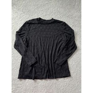 Maurices Argyle Sheer Black‎ Textured Mock Neck Long Sleeve Blouse Size 3X